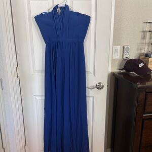 BCBGMaxAzria Royal Blue Halter Maxi Dress